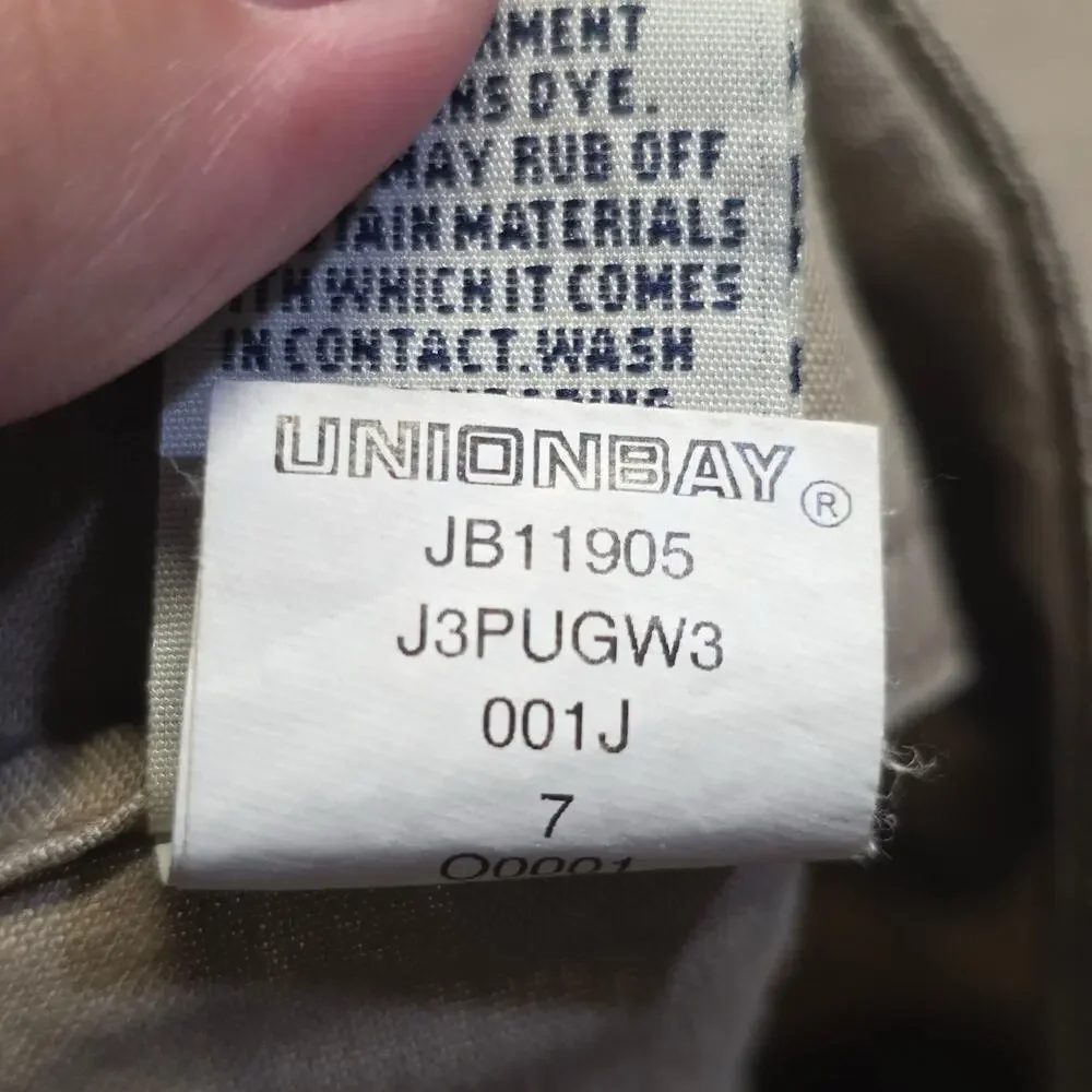 Y2K Parachute Indie Sleaze UnionBay Cargo Capri Pants Sz 7 Khaki Cotton Utility
